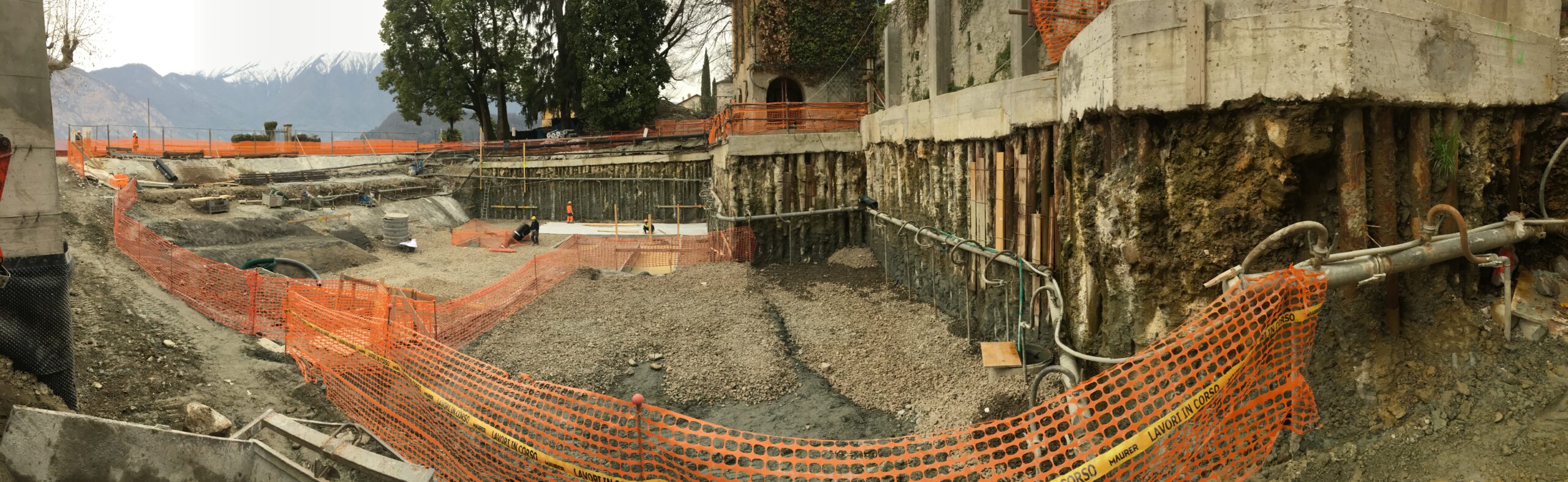 Particolare wellpoint scavo piscina villa ai Platani - Tremezzina